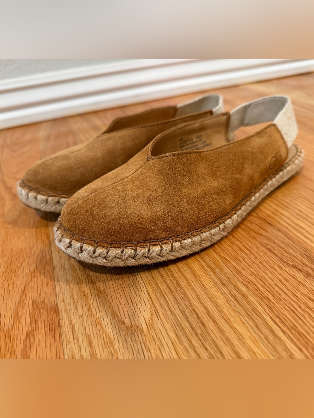 Born Women’s Tan Suede Leather Slingback Espadrille Flats Size 8M